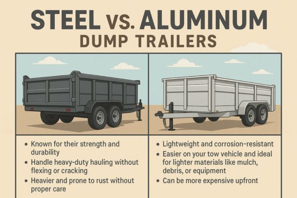 This image is about steel vs aluminium dump trailers.