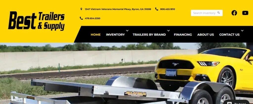 This image is a website front page of best trailer supply