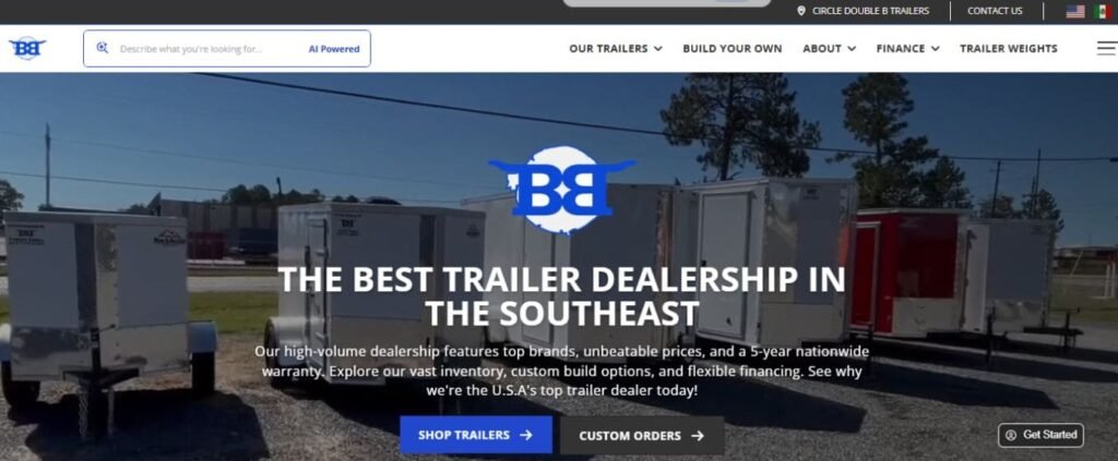This image is a website front page of circle double b